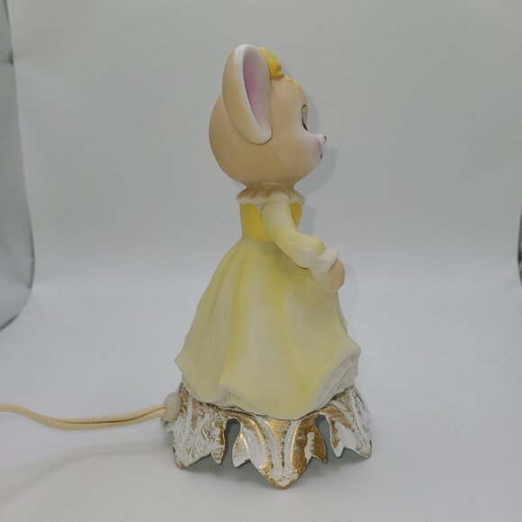 Rare Vintage Hand Painted Porcelain Mouse Night Lite Portable Lamp - Picture 3 of 9